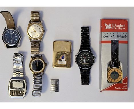 Quantity of gent's wristwatches to include Ingersoll Triumph with stainless steel bracelet, Accurist WR50M stainless steel wr