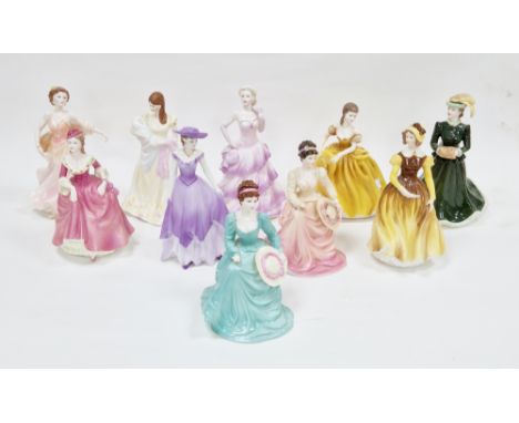 Ten Coalport bone china figures&nbsp;of Ladies of Fashion, comprising Harmony, Bolero, Theresa, Tenderness, Letters from a Lo