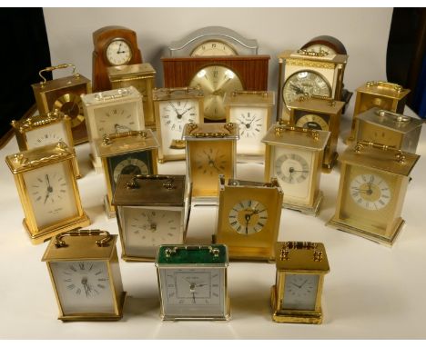 A collection of clocks to include, Smiths 8 day mantel clock, Primavesi Brothers Bournemouth mantel clock, together with othe