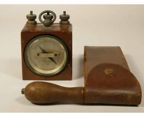 An Edison &amp; Swan No.12402, dated 1916, a gauge with three connectors to the top, height 11 cm together with a Casella, Lo