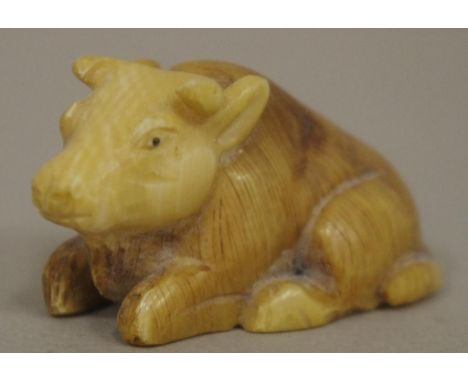 Antique Japanese buffalo ivory netsuke C1920. Signed to base. May not be exported without CITES documentation.3cms approx.