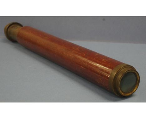 Antique Lincoln of London brass & timber telescope length 52cm approx