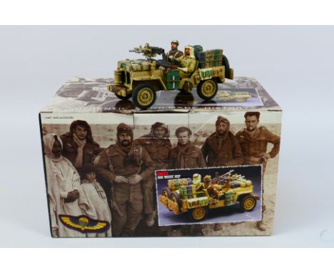 King and Country - A boxed King & Country '8th Army' series EA25 SAS 'Recce' Jeep with 2 Crew. The drivers Bren Gun has a bro