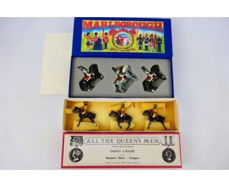 All the Queens Men (AQM) - Marlborough - Two boxed painted metal military figure sets. Lot consists of AQM TB49 Indian Cavalr