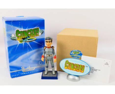 Robert Harrop - Gerry Anderson - Two boxed Robert Harrop Stingray figurines. The lot includes STCP Stingray Collectors Plaque