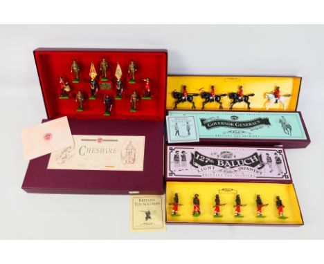 Britains - 3 x limited edition sets, The 22nd Cheshire Regiment # 5189, the 127th Baluch Light Infantry # 8833 and a Governor