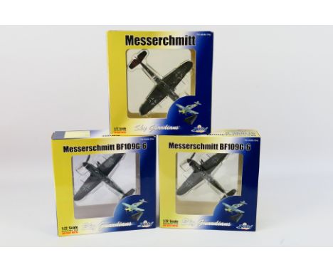 Witty Wings - Sky Guardians - 3 x boxed Messerschmitt BF109-G aircraft in 1:72 scale in different liveries, # WTW-72-003-003,