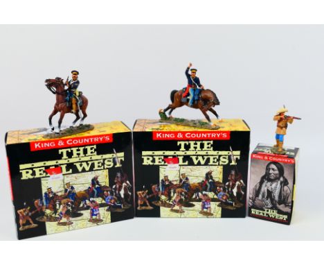 King and Country - Three boxed figures from the King and Country 'The Real West' series. Lot consists of TRW03 Mounted Dragoo