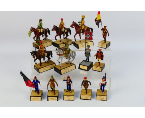 Almirrall (Spain) - An unboxed group of 13 painted white metal military figures by Almirall (Spain). Lot includes Spanish Rep
