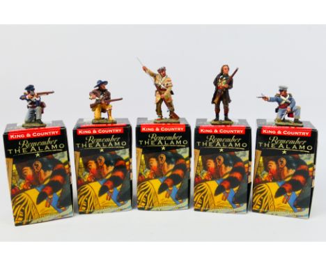 King and Country - Five boxed figures from the King and Country 'Remember The Alamo' series. Lot consists of TRA15 Davy Crock