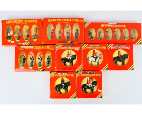 Britains - Nine boxed sets of Britains figures. Lot comprises of #7239 Gordon Highlander Officer, Piper & 5 Men; #7230 Mounte