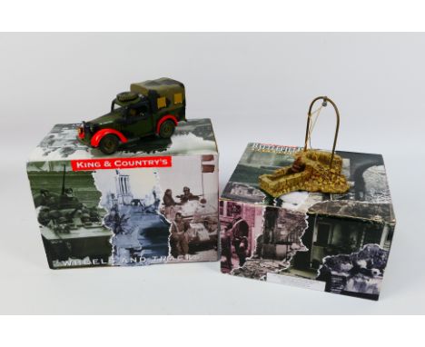 King and Country - Two boxed King and Country models. Lot consists of Limited Edition 'Fields of Battle' FOB69 Austin Bomb Di