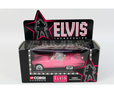 Corgi - A boxed Ford Thunderbird with Elvis Presley figure # 39901. The model appears in Mint condition, the box is Good with