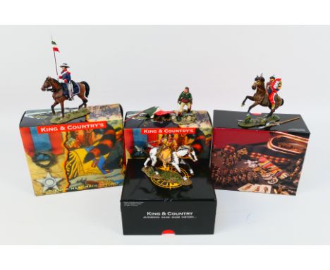 King and Country - Four boxed figures from the King and Country 'Remember The Alamo' and 'The Real West' series. Lot consists