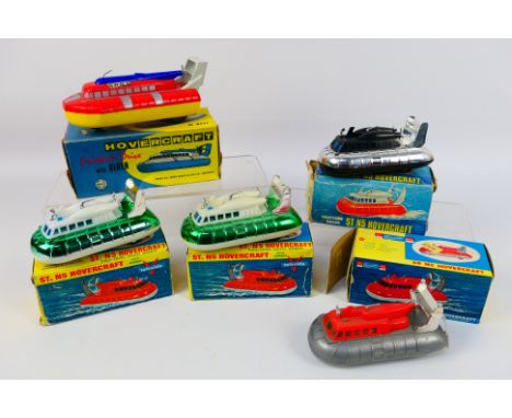 Marx - Telsalda - 5 x boxed plastic hovercraft models including 4 x Telsalda models in different colour ways. They all appear