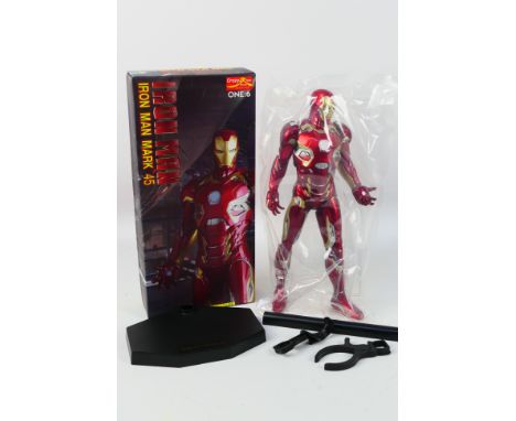 Crazy Toys - A boxed Crazy Toys 1:6 scale Iron Man Mark 45' collectible figure. The figure appears to be in Mint condition co