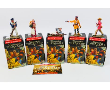 King and Country - Five boxed figures from the King and Country 'Remember The Alamo' series. Lot consists of RTA17 Robert All