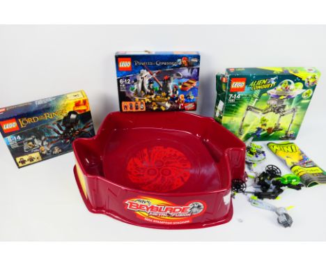 Lego - Beyblade - Three Lego sets, 7051 Alien Conquest, 9470 Lord of the Rings Shelob Attacks and 4181 Pirates of the Caribbe