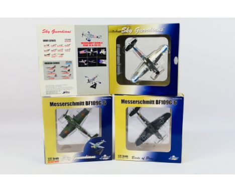 Witty Wings - Sky Guardians - 3 x boxed Messerschmitt BF109-G aircraft in 1:72 scale in different liveries, # WTW-72-003-002,