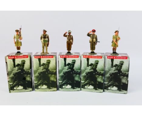 King and Country - Five boxed figures from the King and Country predominately '8th Army' series. Lot consists of EA34 Gurkha 