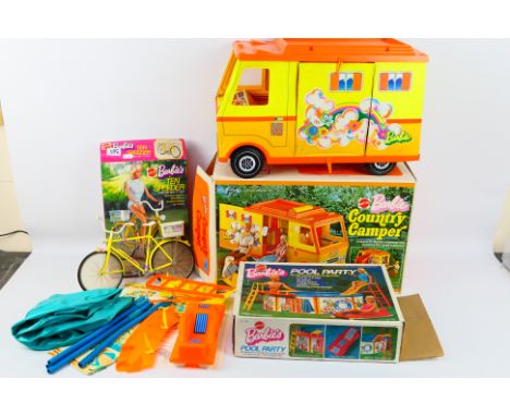 Mattel - Burbank Toys - Three vintage boxed Barbie accessories. Lot consists of Barbie Country Camper; Barbie Pool Party; plu