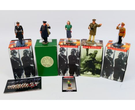 King and Country - Five boxed figures from various King and Country series. Lot consists of EA17 Major David Sterling SAS; DD