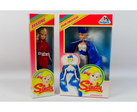 Pedigree - Sindy - Two boxed vintage 1980's Sindy dolls. Lot includes Sindy #42056 'Snow Princess'; together with Sindy #4205