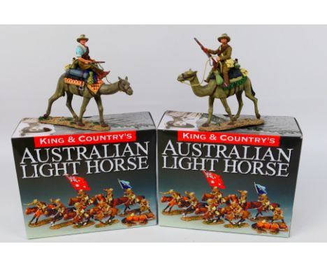 King and Country - Two boxed figures from the King and Country 'Australian Light Horse' series. Lot consists of Al38 Shirt Sl