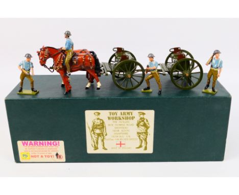 Toy Army Workshop - A boxed Toy Army Workshop BS106 Double Open Limber Set with Crew. Items appear to be in Mint condition ho
