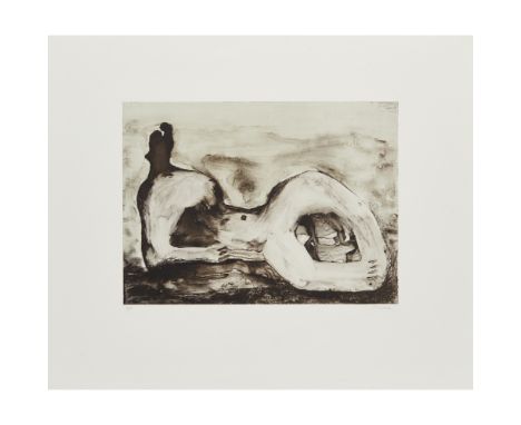 [§] HENRY MOORE O.M., C.H., F.B.A. (BRITISH 1898-1986)  RECLINING FIGURE, CAVE, 1979   S/P, signed in pencil to margin, litho