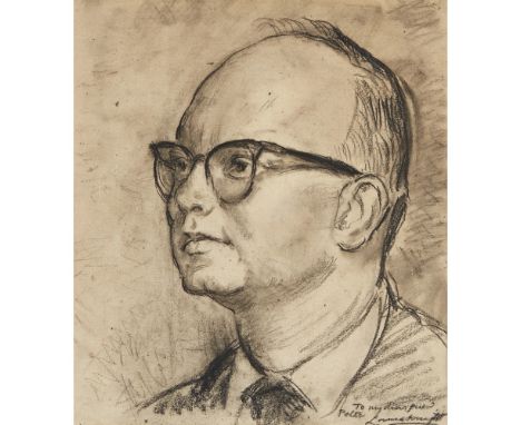 [§] DAME LAURA KNIGHT D.B.E., R.A., R.W.S. (BRITISH 1877-1970)  PORTRAIT OF MAJOR PETER CASSON   Signed and inscribed 'To my 