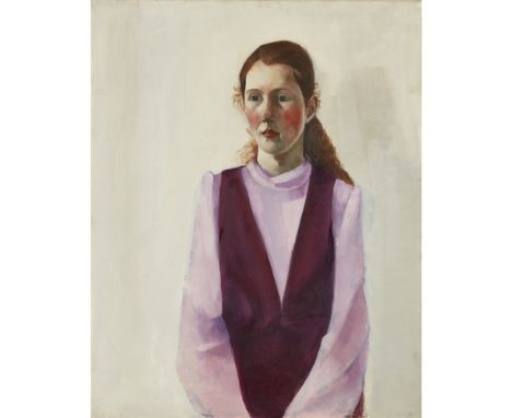 [§] EUAN HENG (SCOTTISH B.1945)  PORTRAIT OF A RED-HEADED WOMAN   Signed and indistinctly dated verso, oil on canvas  76cm x 