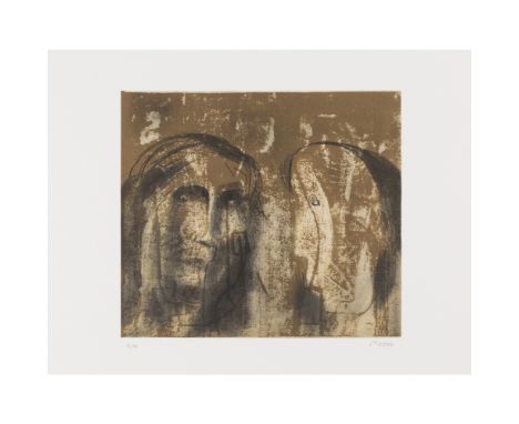 [§] HENRY MOORE O.M., C.H. (BRITISH 1898-1986)  TWO HEADS - 1981   Signed and inscribed 'e/a,' colour lithograph, unframed  4
