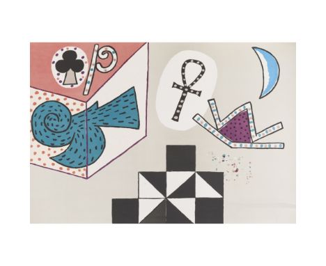 [§] ALAN DAVIE C.B.E., H.R.S.A. (SCOTTISH 1920-2014)  BIRD THROUGH WALL - 1973   Signed, dated '73 and numbered 8/90, lithogr