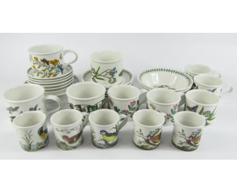 A Portmeirion pottery part tea and coffee service, decorated in the Botanic Garden pattern, comprising of a pair of breakfast