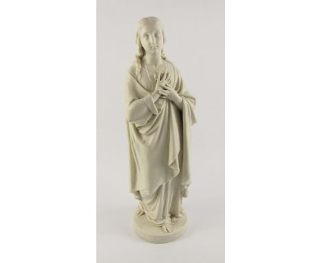 A Copeland mid 19thC Parian figure, modelled as Hope, modelled by LA Malempre for the Ceramic & Crystal Palace Art Union 1865