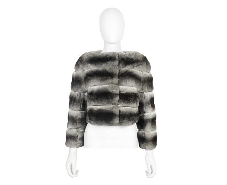 Christian Dior: a Short Chinchilla JacketWaist length with bracelet sleeves and hook and eye fastening, black silk liningCond