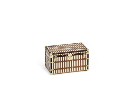 Louis Vuitton: a Courrier 1888 Trunk Paperweightc.2000Gold tone hardware with two removable trays,Condition Grade A11cm wide,