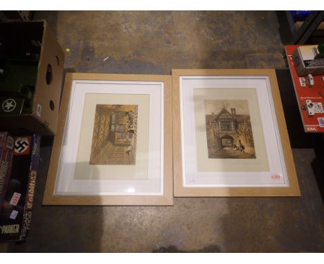 Pair of framed prints  . Not available for in-house P&amp;P 