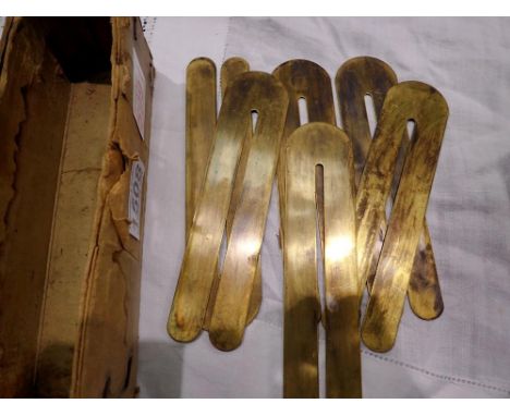 Seven brass button holders. UK P&amp;P Group 1 (£16+VAT for the first lot and £2+VAT for subsequent lots) 