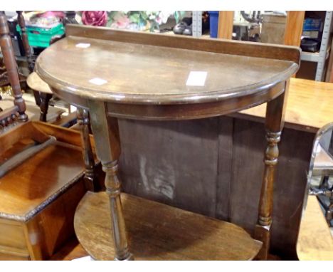 Oak console table on turned supports. Not available for in-house P&amp;P 