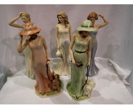 Five SBL ceramic figurines, largest H: 24 cm. Not available for in-house P&amp;P 