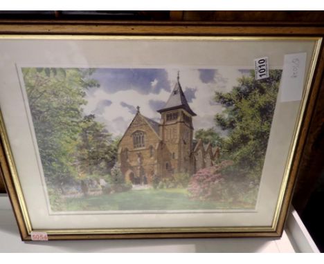 Frank Green Limited edition framed print, St Pauls Church, West Derby. 199/500. Not available for in-house P&amp;P 