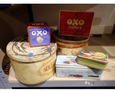 Collection of vintage tins including a Sovereign Park Lane. Not available for in-house P&amp;P 