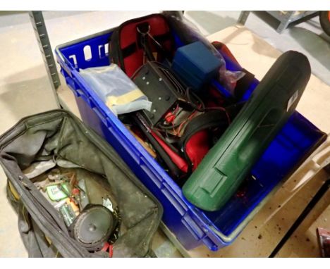 Box of mixed tools including spanners. Not available for in-house P&amp;P 