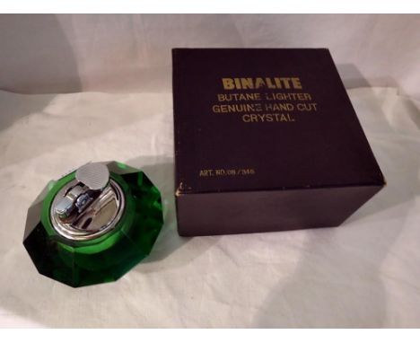 Boxed Binalite glass table lighter, boxed. Not available for in-house P&amp;P 