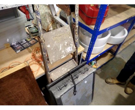 An A frame four step ladder and a large dog ramp. Not available for in-house P&amp;P 