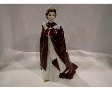 Royal Worcester Queens 80th Birthday figurine. UK P&amp;P Group 2 (£20+VAT for the first lot and £4+VAT for subsequent lots) 