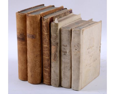 Nourse, William Edward Charles. Autograph diaries and journals in ink, 6 vols., 1842 - 52, including separate accounts of tra