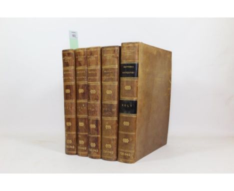 Britton, John. The Architectural Antiquities of Great Britain, 5 volumes, first edition, additional engraved titles, engraved